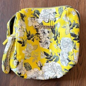 Betsey Johnson Vibrant Yellow Floral Cosmetic Bag